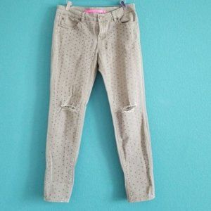 {Tinseltown} Nordstrom Olive Denim Couture Rivet Distressed Jeans